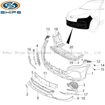 T1A T1D T18 OLD BUMPER VA AKSESUARLAR FOE CHERY TIGGO8 TIGGO8 PRO